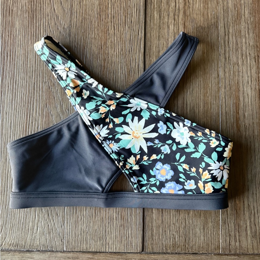 abercrombie Floral Print Girls 7/8 sports bra